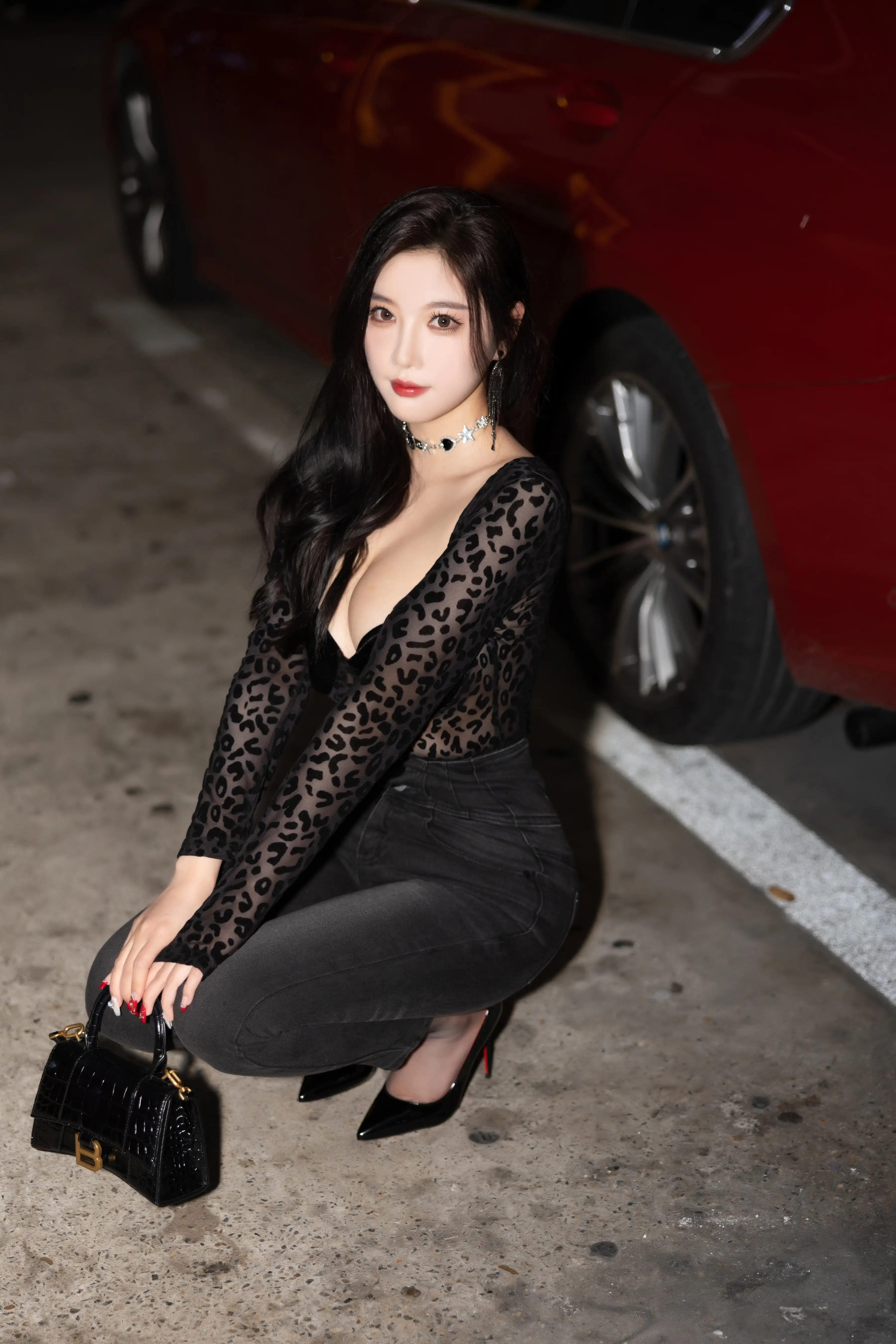 杨晨晨_NO.037_内购无水印_1216_黑色牛仔裤_ - M940.COM 内部私购-第6张